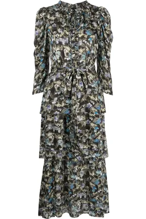Marchesa Notte Juniper blommig klänning med lagerdesign