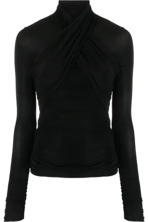 Saint Laurent Halvskir topp med rullkrage