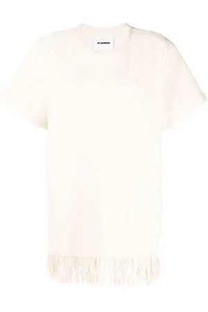 Jil Sander Stickad topp med fransdetalj