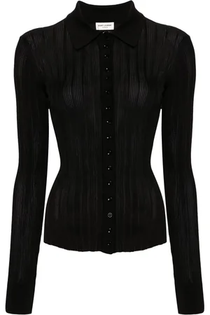 Saint Laurent Ribbstickad kofta