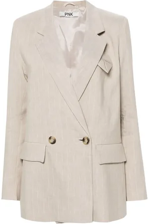 PNK Kritstrecksrandig dubbelknäppt blazer