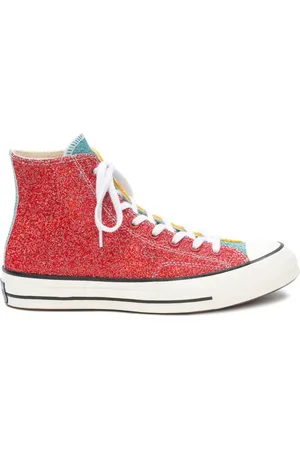 J.W.Anderson RED & YELLOW GLITTER CHUCK TAYLOR CONVERSE