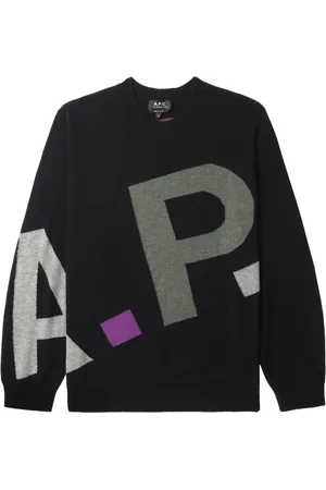 A.P.C. Intarsiastickad tröja med logotyp