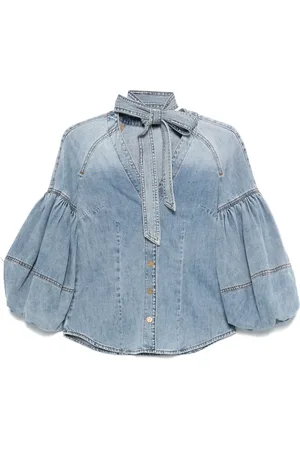 ZIMMERMANN Jeansblus med knytning