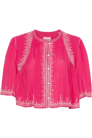 Marant Etoile Perkins sidenblus med broderad detalj