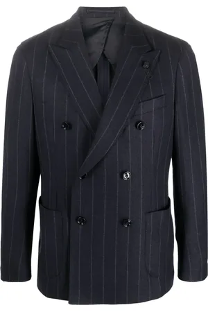 LARDINI Kritstrecksrandig dubbelknäppt blazer