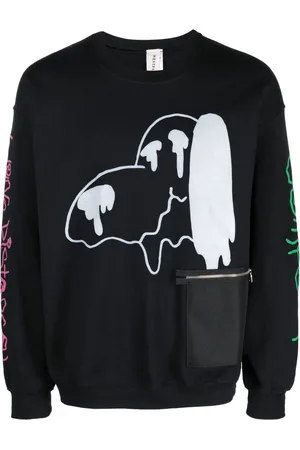WESTFALL Ribbad sweatshirt med grafiskt tryck