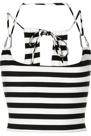 MONSE Randig croptop med halterneck