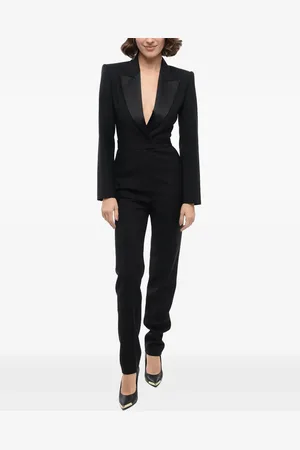 Alexander McQueen Skräddad jumpsuit med spetsigt slag