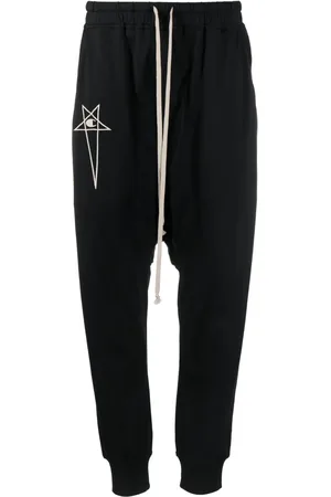 Rick Owens Byxor med låg gren och broderad logotyp