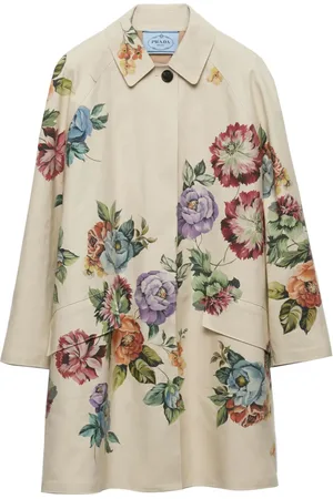 Prada Enkelknäppt blommig kappa