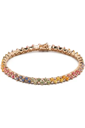 Suzanne Kalan Princess diamantarmband i 18K gult guld med safir