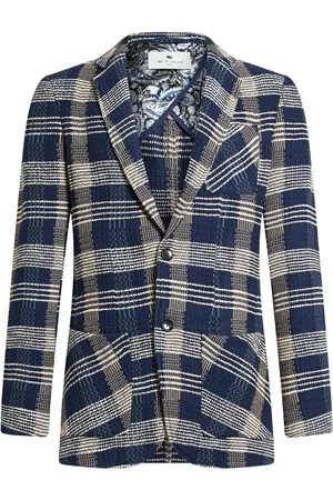 Etro Rutig stickad blazer