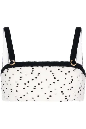 Alessandra Rich Croptop i bouclé