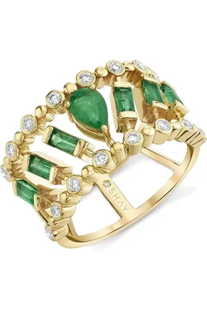 Shay Dot Dash smaragdring i 18K gult guld