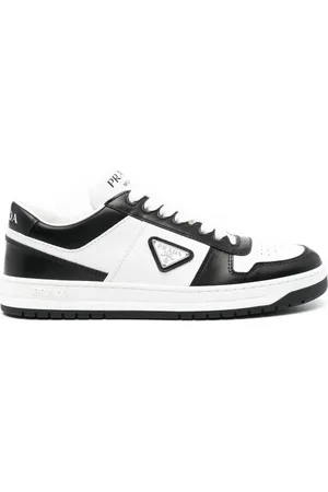 Prada Tvåfärgade lädersneakers