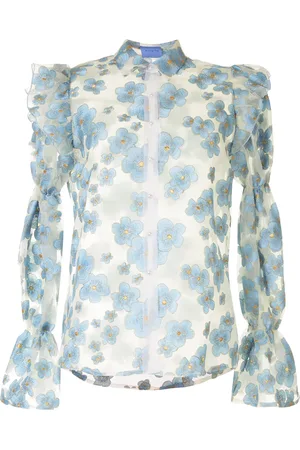 Macgraw Souffle broderad blus i organza