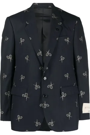 LARDINI Enkelknäppt blazer med tryck