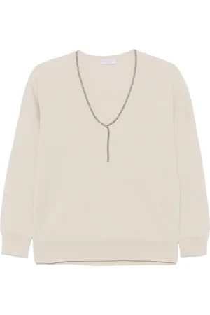 Brunello Cucinelli Ribbad kashmirtröja