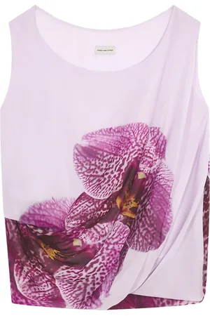 DRIES VAN NOTEN Orchid linne med tryck