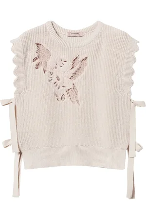 Twin-Set Topp med broderad spetsdetalj