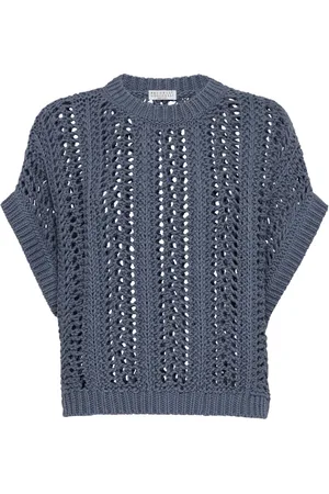 Brunello Cucinelli Glesstickad topp