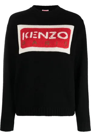 Kenzo Intarsiastickad tröja med logotyp
