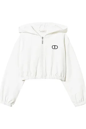 Twin-Set Hoodie med broderad logotyp