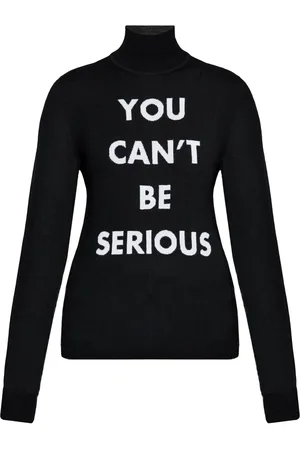 Moschino Intarsiastickad topp med slogan
