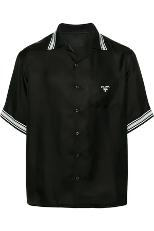 Prada Sidenskjorta med logotyp