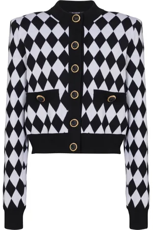 Balmain Intarsiastickad kofta