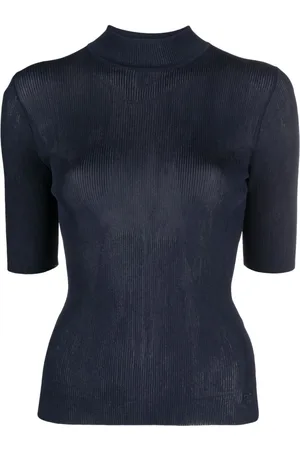 Tory Burch Kortärmad ribbstickad topp