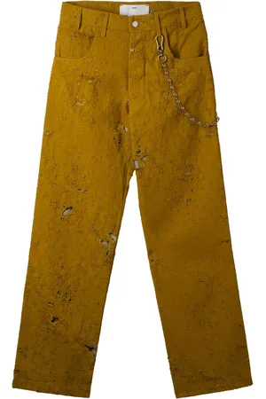 SONG FOR THE MUTE Yellow jeans med slitning