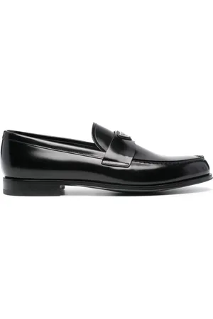 Prada Läderloafers med logotyp