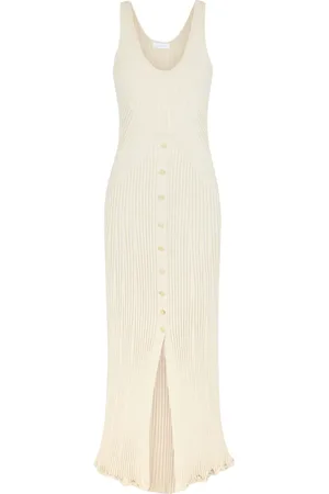 Paco rabanne Ribbstickad maxiklänning