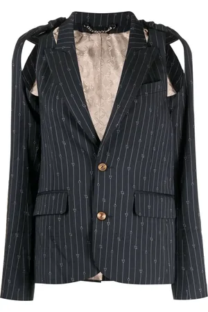 Charles Jeffrey Loverboy Kritstrecksrandig blazer med utskuren detalj