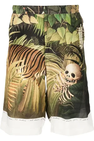Endless Joy Forest sidenshorts med grafiskt tryck