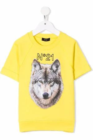 Nº21 Kortärmad sweatshirt med vargtryck