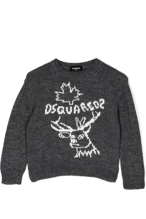Dsquared2 Intarsiastickad tröja med logotyp