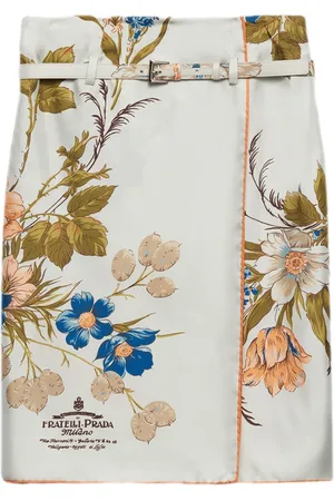 Prada Blommig midikjol