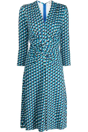 Diane von Furstenberg Jerry utsvängd klänning med geometriskt tryck