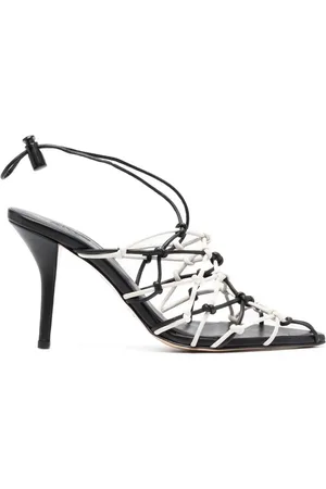 Gia Borghini Spetsiga pumps med remmar 100 mm