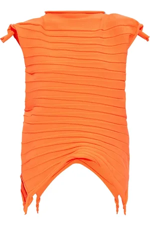 PLEATS PLEASE ISSEY MIYAKE Randig asymmetrisk topp