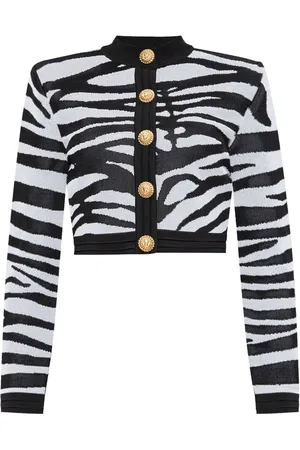 Balmain Zebramönstrad kofta