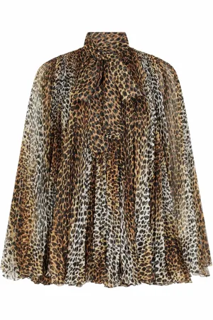 Dolce & Gabbana Plisserad leopardmönstrad miniklänning