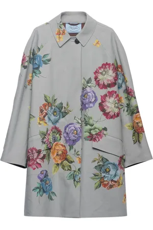 Prada Enkelknäppt blommig kappa