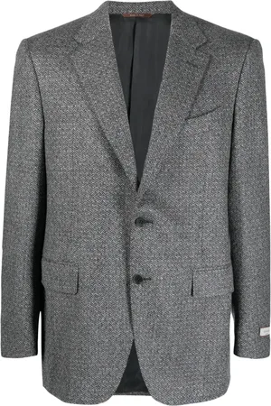 CANALI Fiskbensmönstrad enkelknäppt blazer