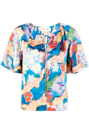 Marni Blommig kortärmad blus