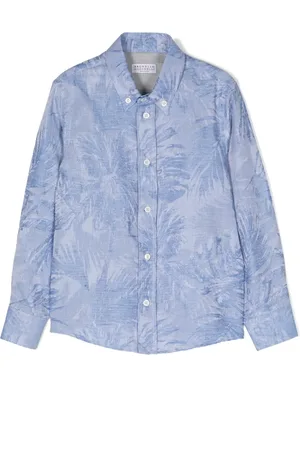 Brunello Cucinelli Skjorta med palmtryck