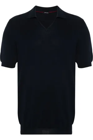 Kiton Finstickad pikétröja